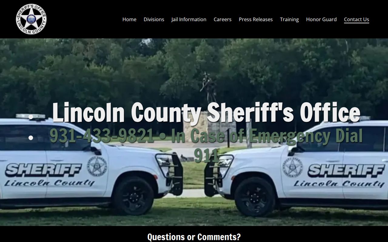 Lincoln County arrest warrant service questions through the Sheriff’s official contact page