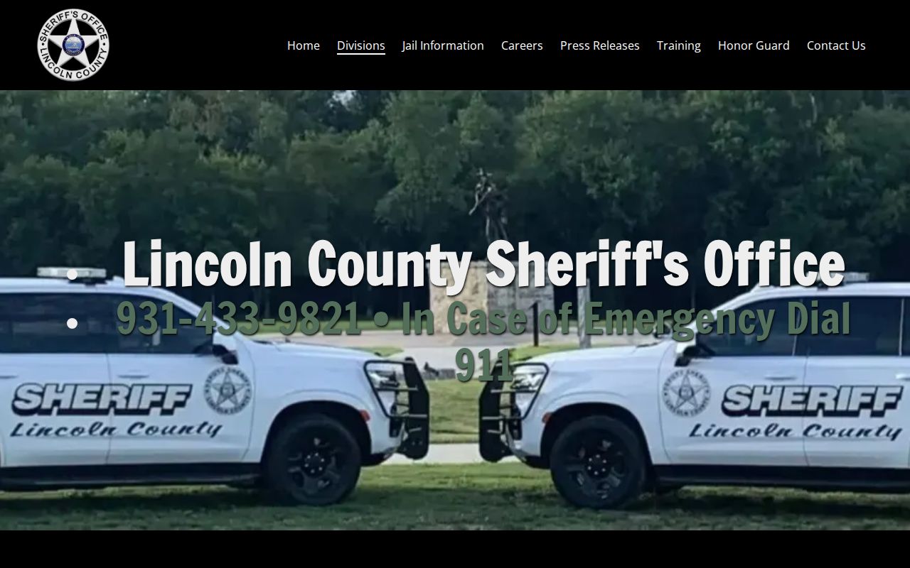 Lincoln County active warrant service information on the Sheriff’s Division page
